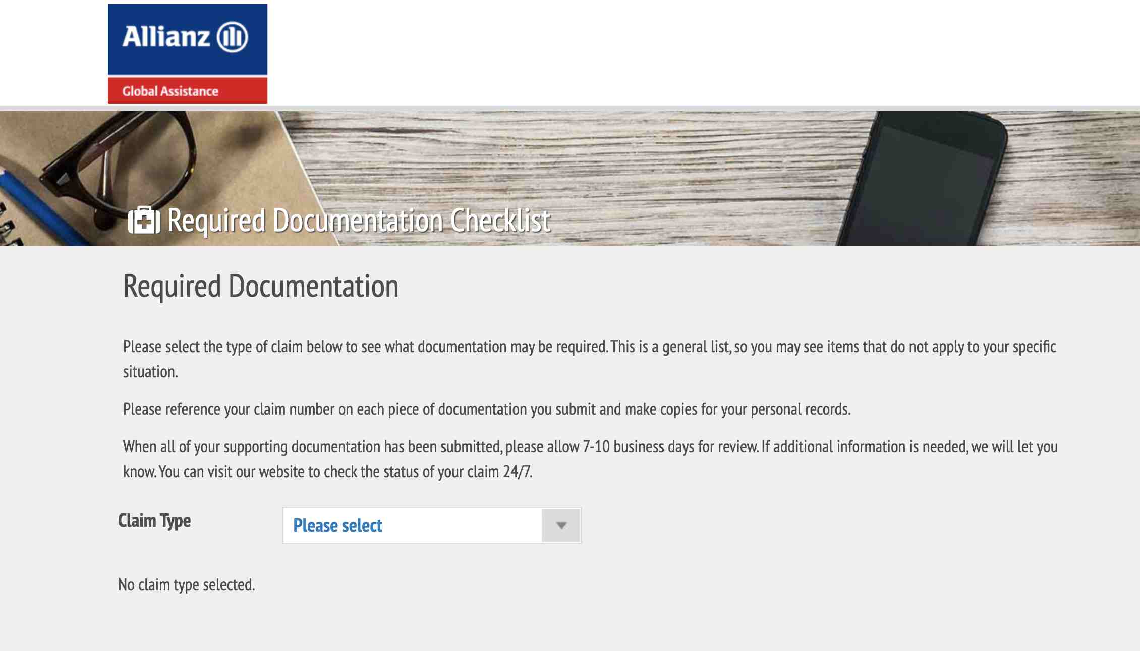 Allianz Required Documentation Checklist
