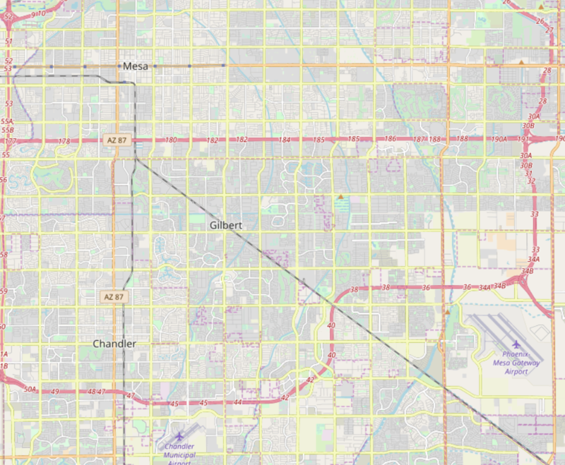 Gilbert Arizona Road Map