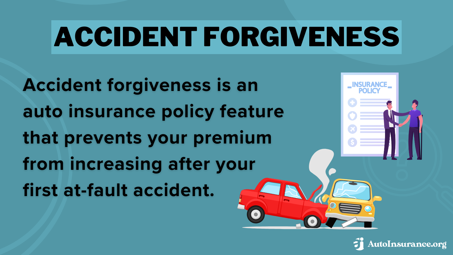 Best Auto Insurance for Godfather's Pizza Delivery Drivers: Accident Forgiveness definition card