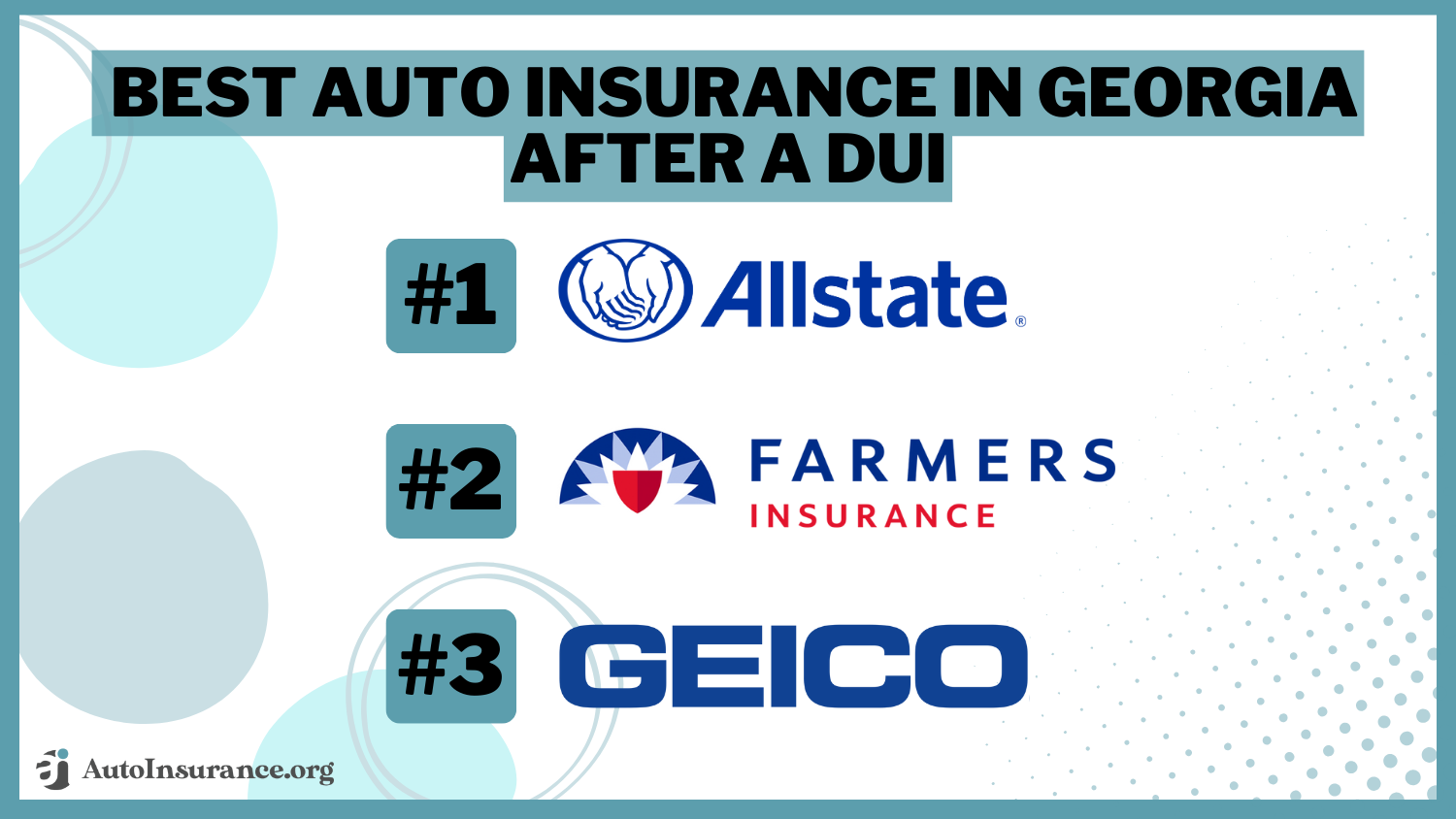 Allstate, Farmers, Geico: Best Auto Insurance in Georgia After a DUI