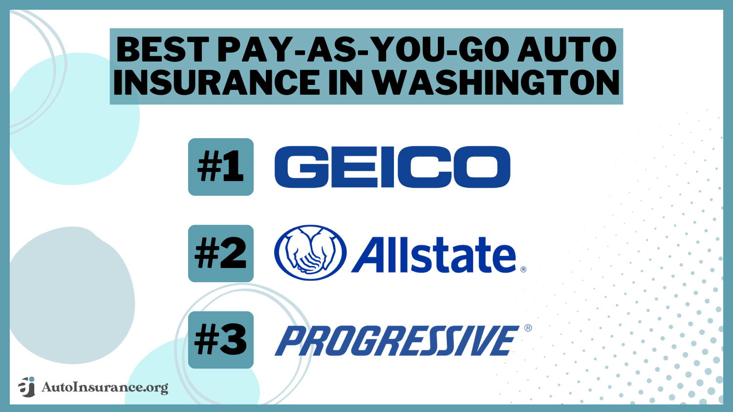 Best Pay-As-You-Go Auto Insurance in Washington: Geico, Allstate, Progressive