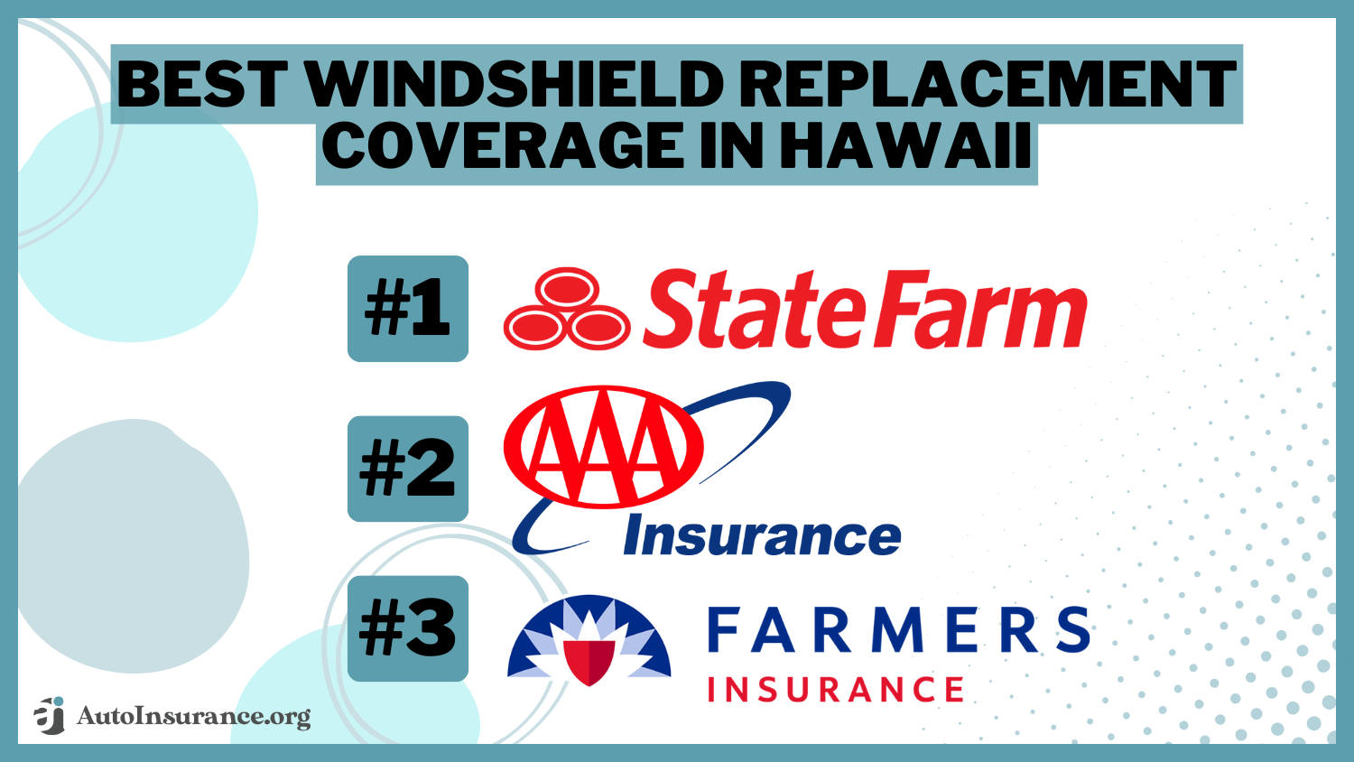 best windshield replacement coverage in Hawaii: State Farm, AAA, Farmers