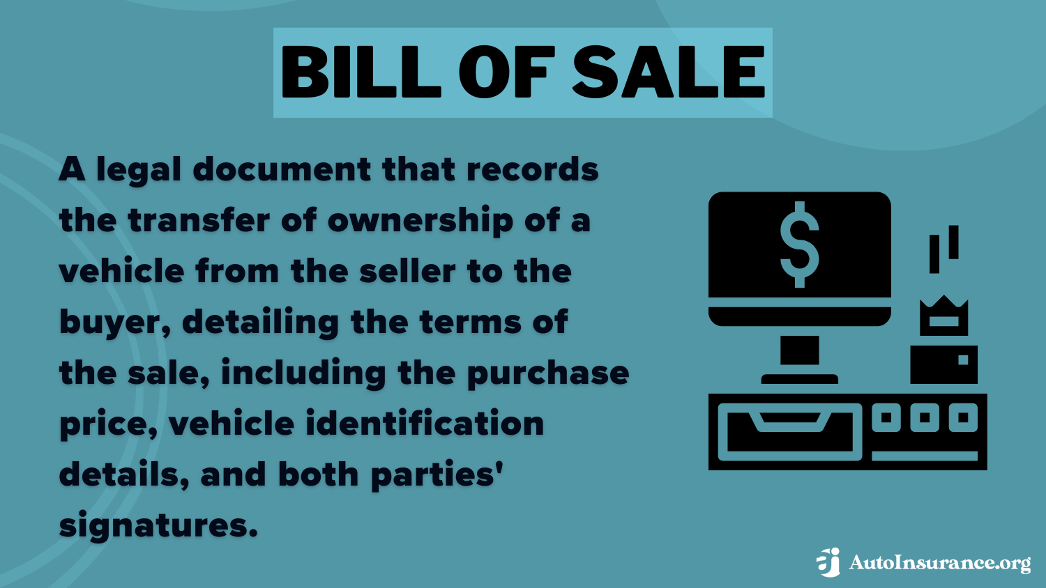 Bill of Sale Definition Card: How to Buy a Car Without Auto Insurance