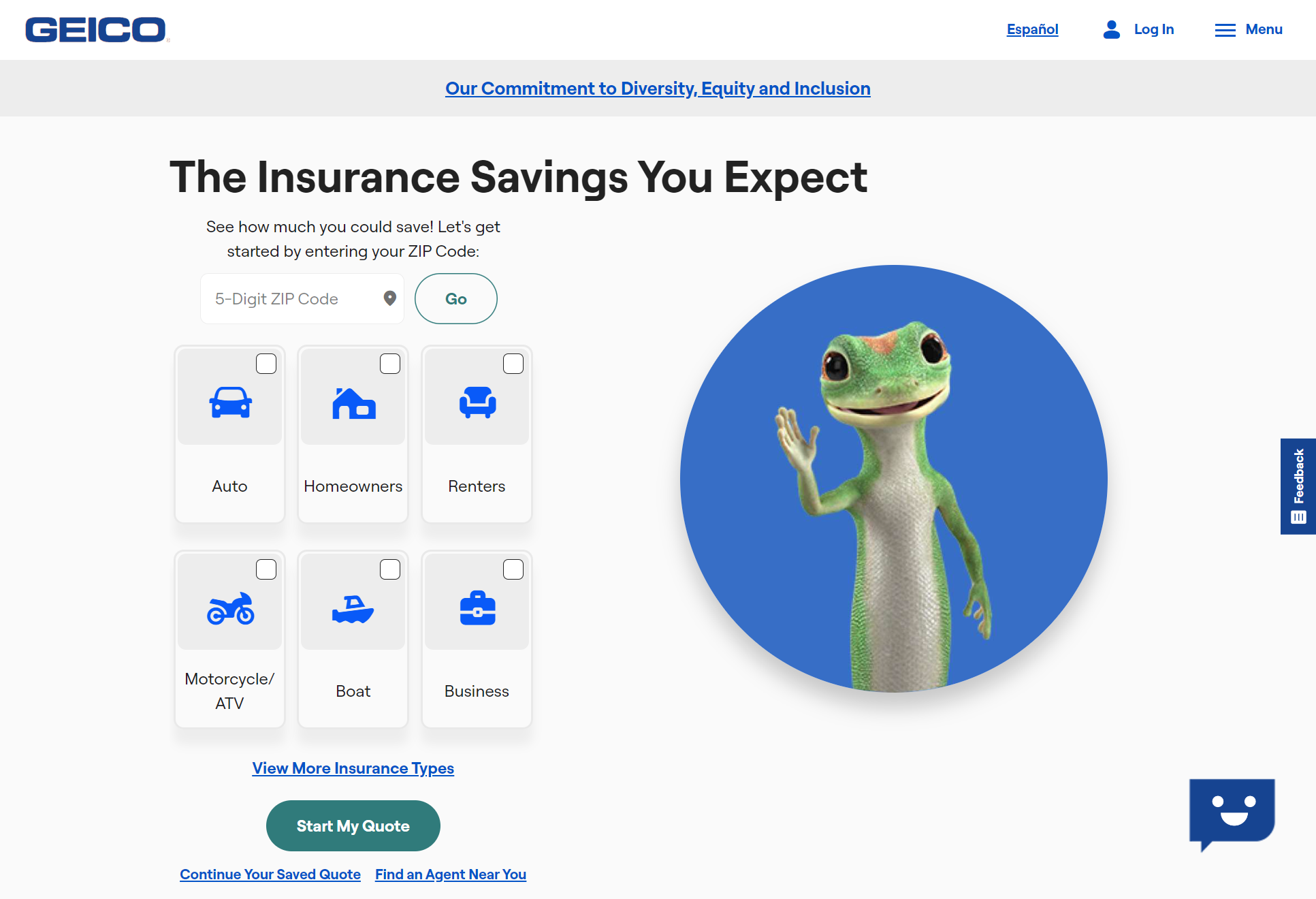 Geico site screenshot: Best Santa Cruz, California Auto Insurance