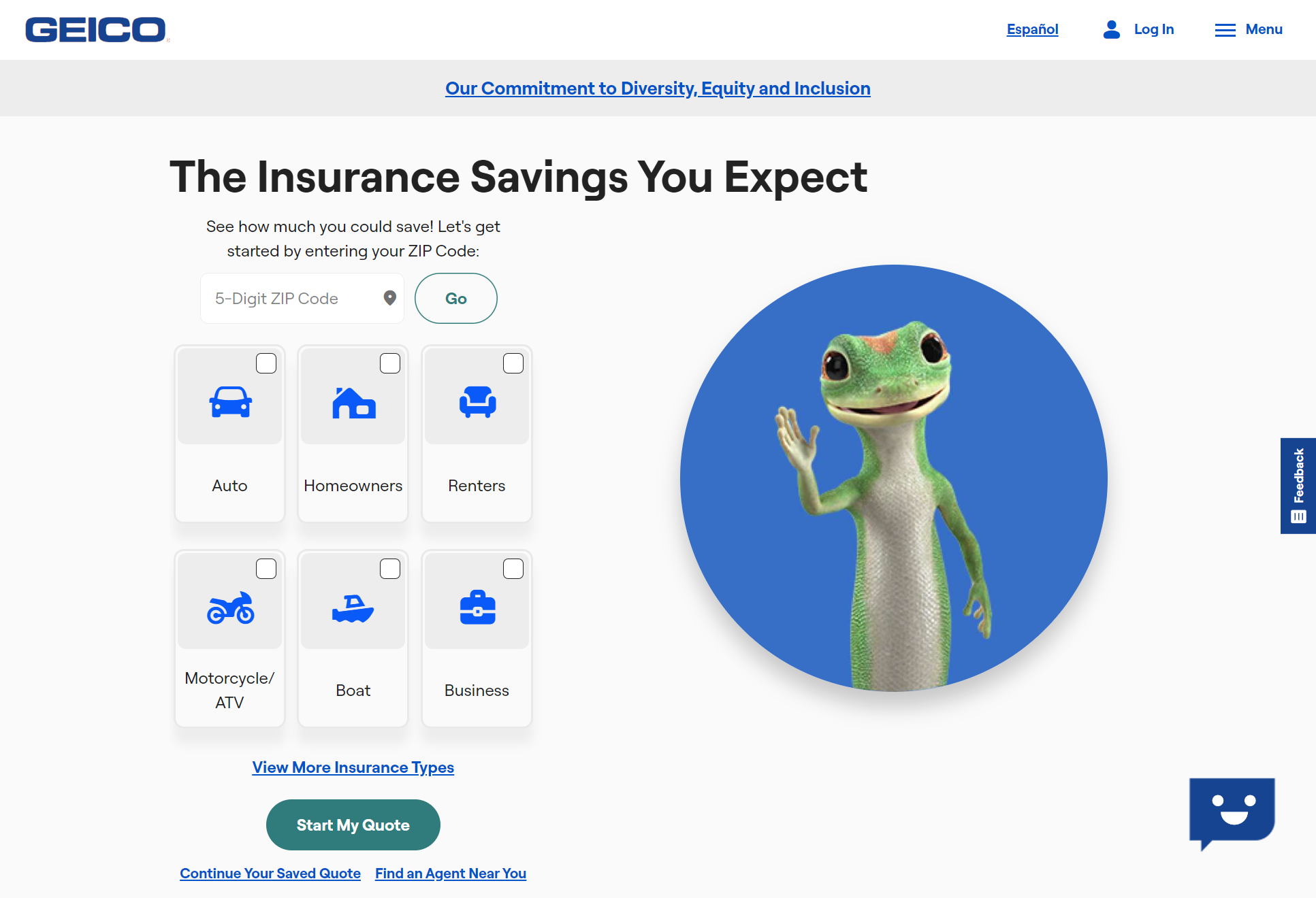 Geico Auto Insurance Review: Geico Site Screenshot