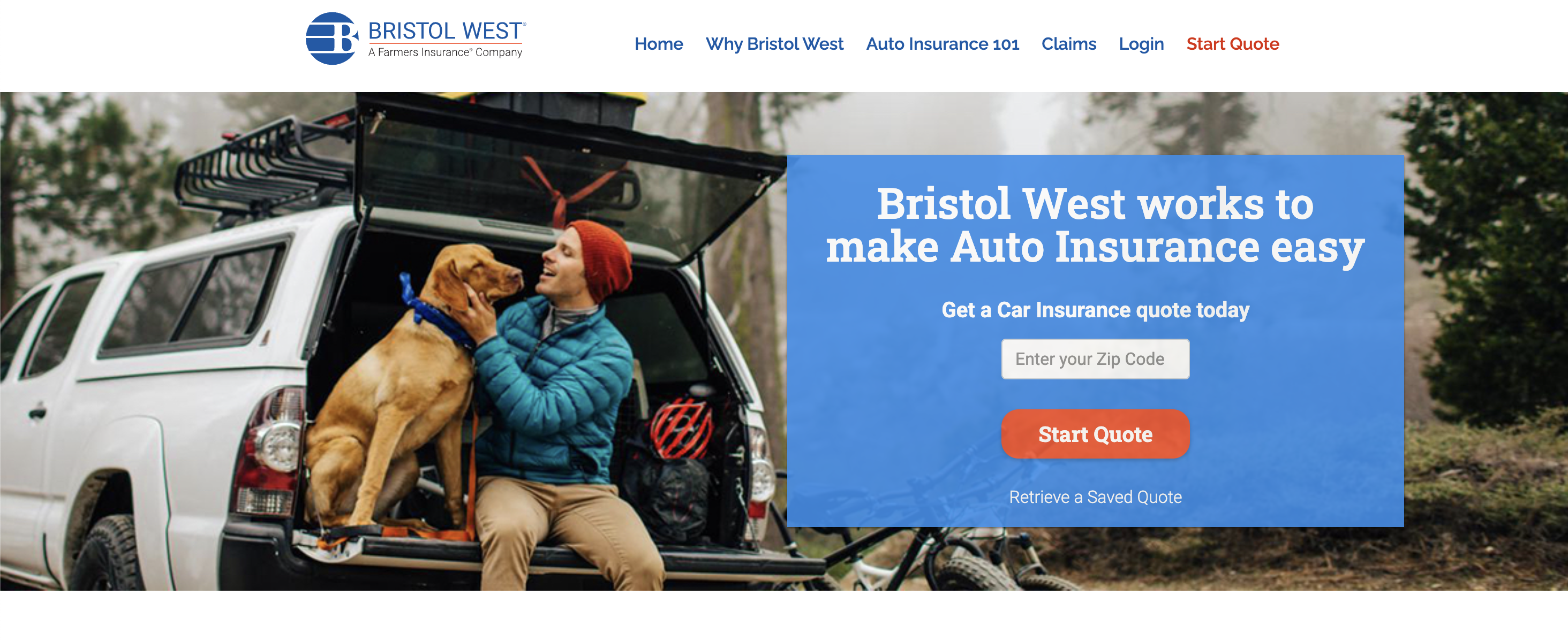 Provider Screenshot: Bristol West Auto Insurance Review 