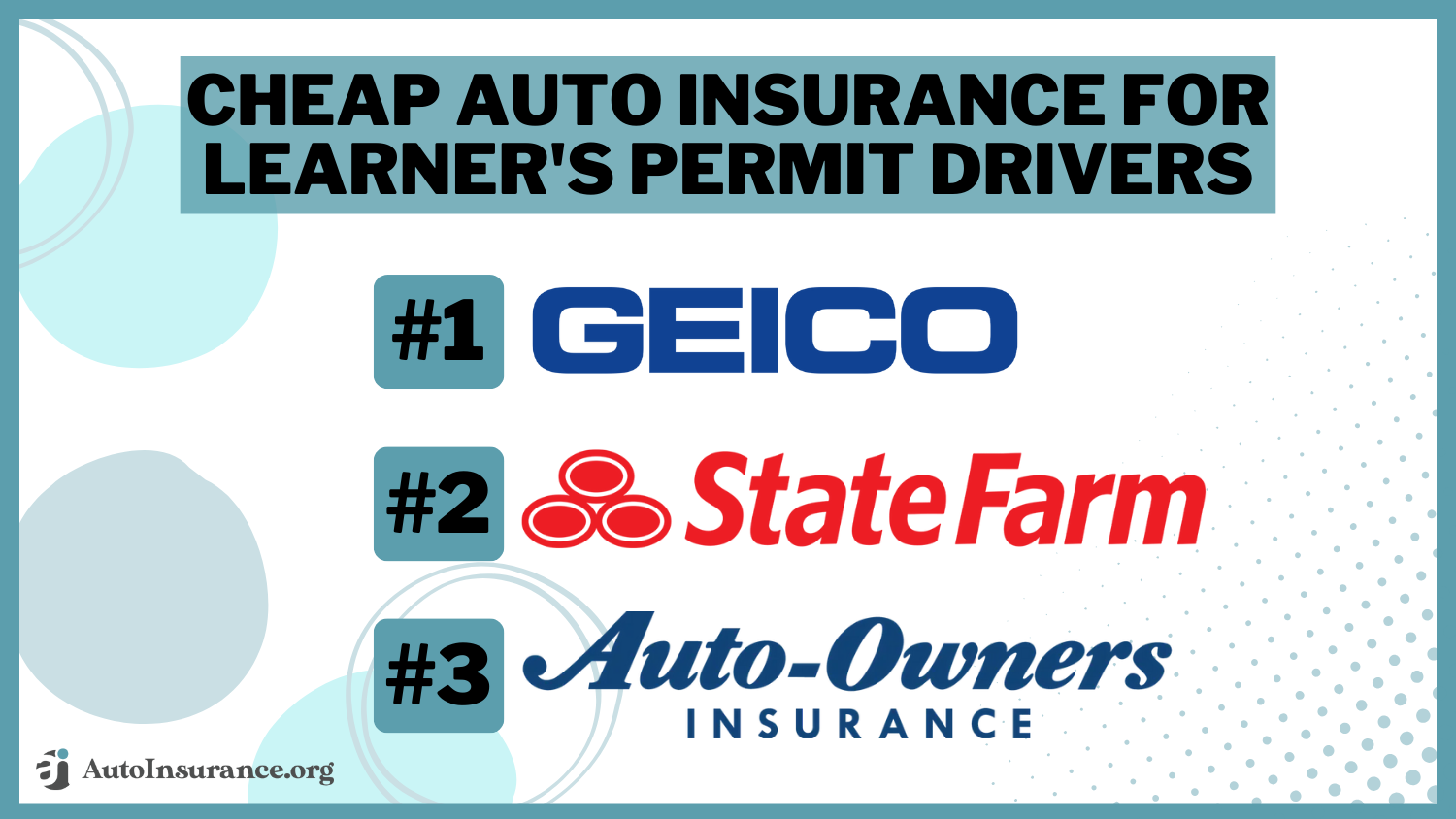 Geico state farm auto-owners cheap auto insurance for learner's permit drivers