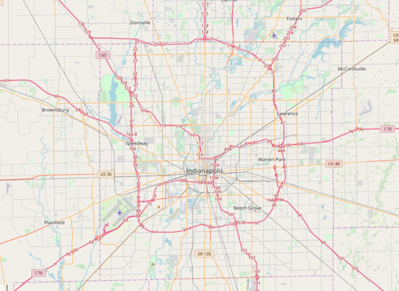 Indianapolis highway map