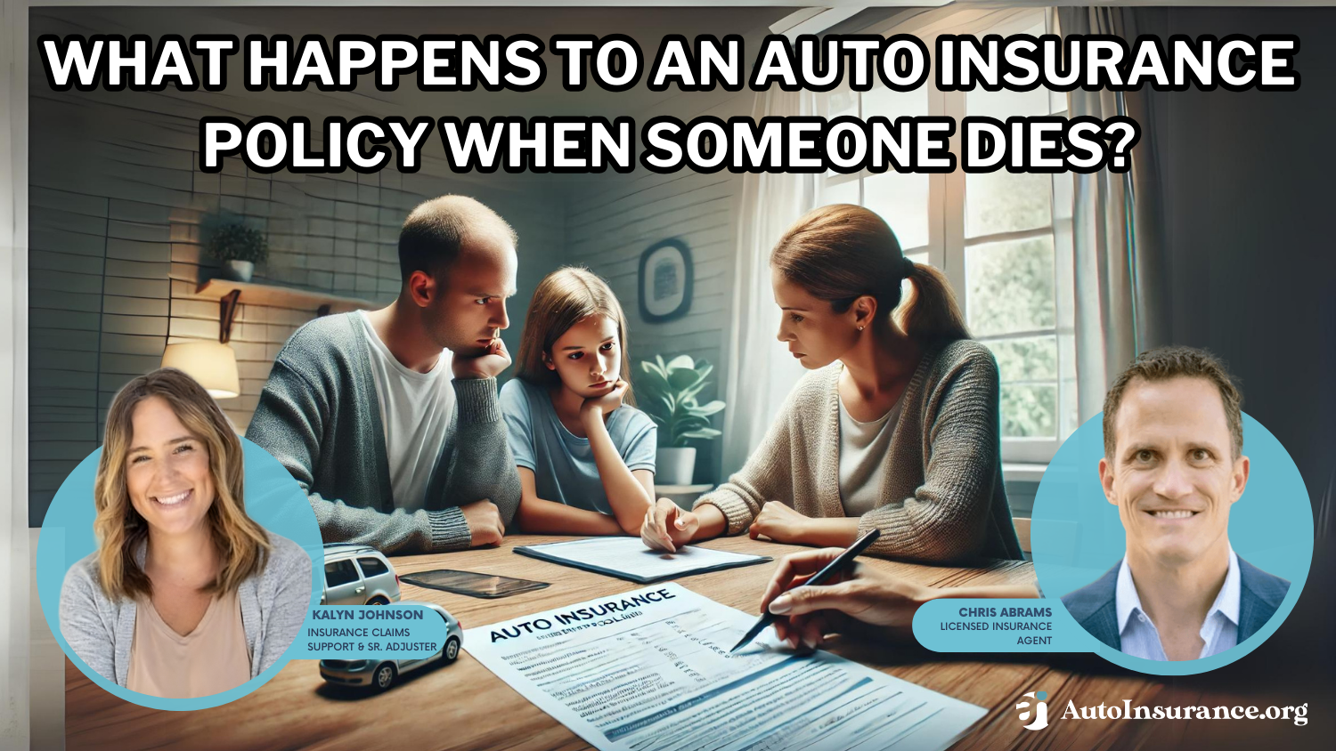 What happens to an auto insurance policy when someone dies?