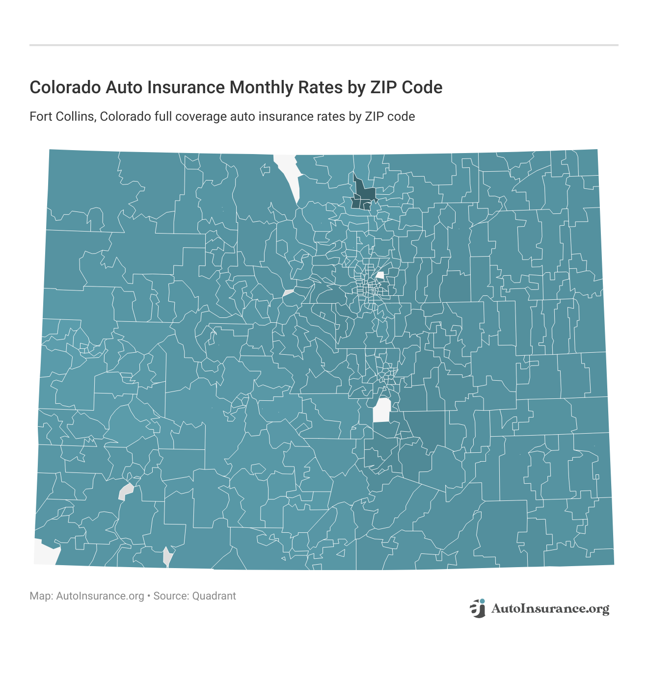 <h3>Colorado Auto Insurance Monthly Rates by ZIP Code</h3>