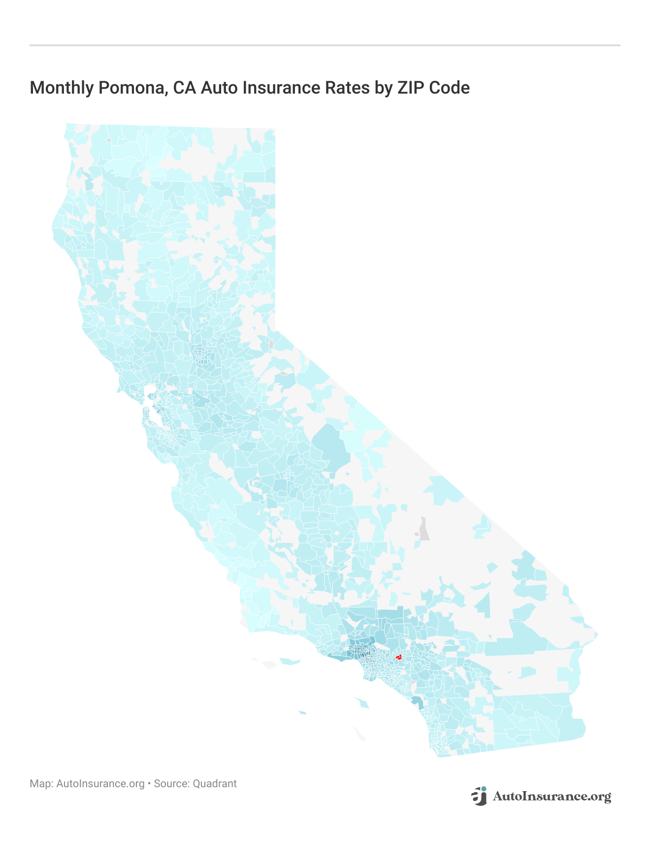 <h3>Monthly Pomona, CA Auto Insurance Rates by ZIP Code</h3>