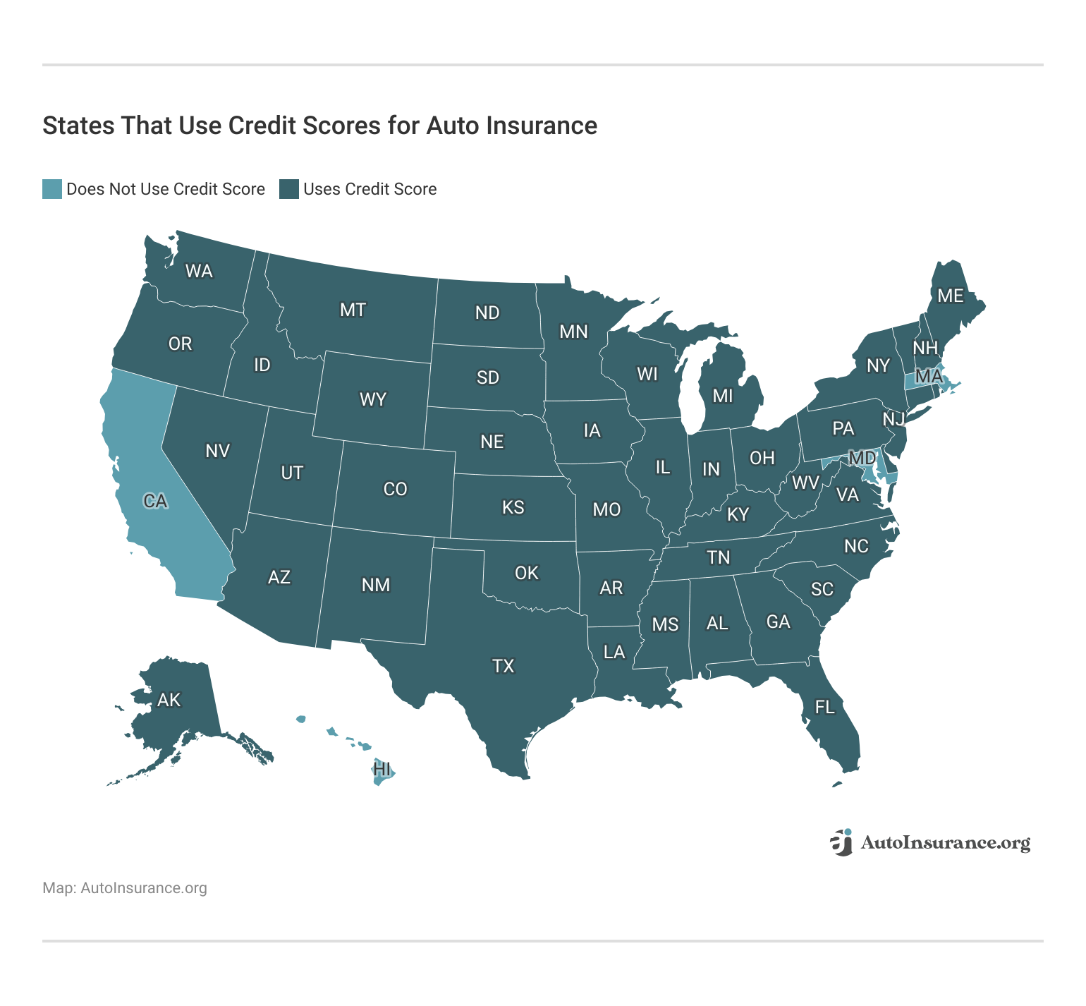 <h3>States That Use Credit Scores for Auto Insurance</h3>
