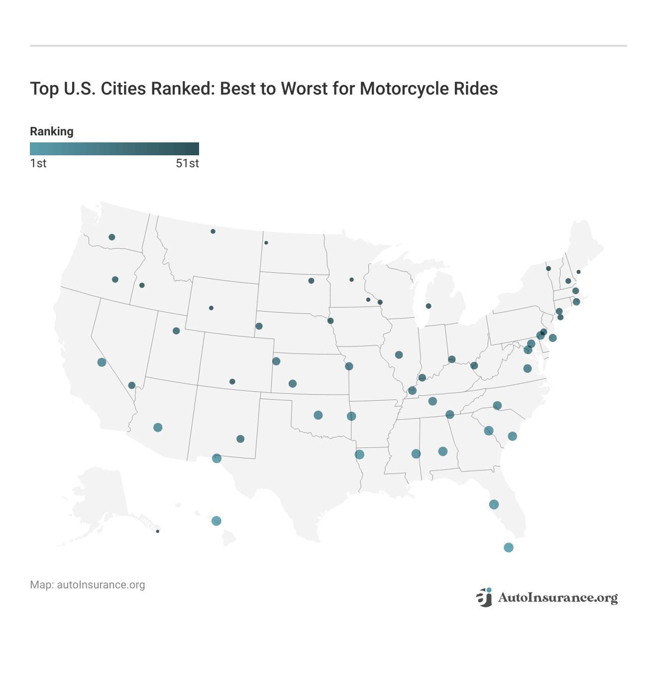 <h3>Top U.S. Cities Ranked: Best to Worst for Motorcycle Rides</h3>